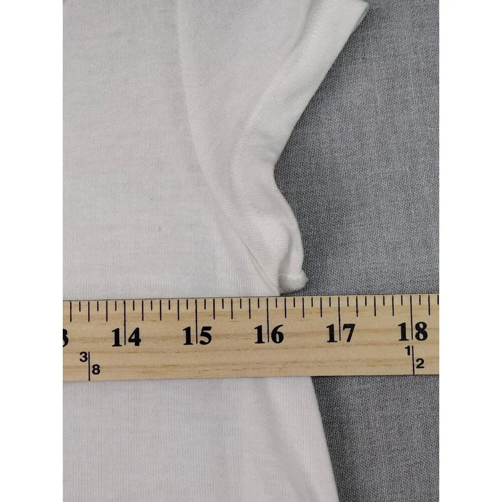 Olsenboye Women's White Lace Trim Short Sleeve Scoop Neck Boho Top XS USED - Picture 4 of 6